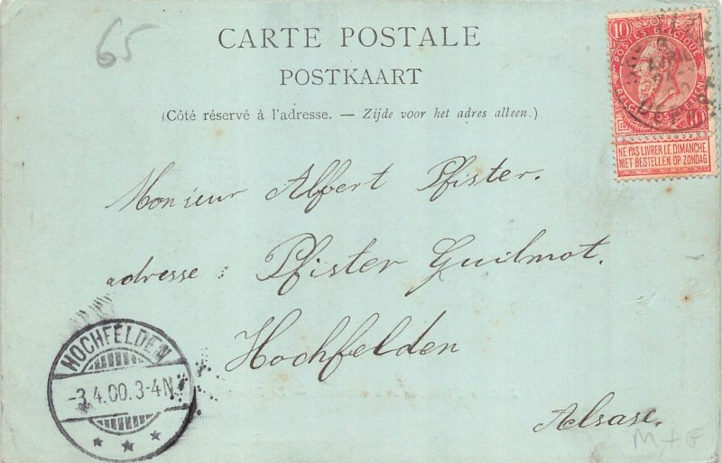 Belgium 1900 Laitiere flamande charrette Proces Verbal Policeman postcard B914