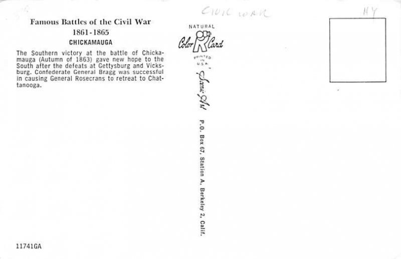 Famous battles of the Civil War, Chickamauga 1861 ?????1865, USA Civil War Un...