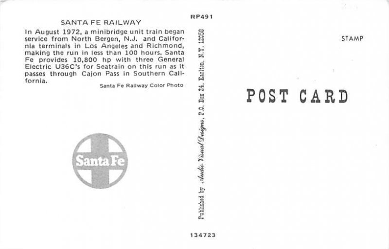 Santa Fe Railway Amtrak Train Unused 