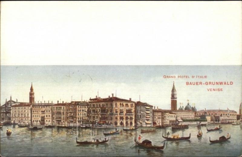 Venise Venezia Venice Grand Hotel D'Italie c1910 Promo Adv Postcard EXC COND