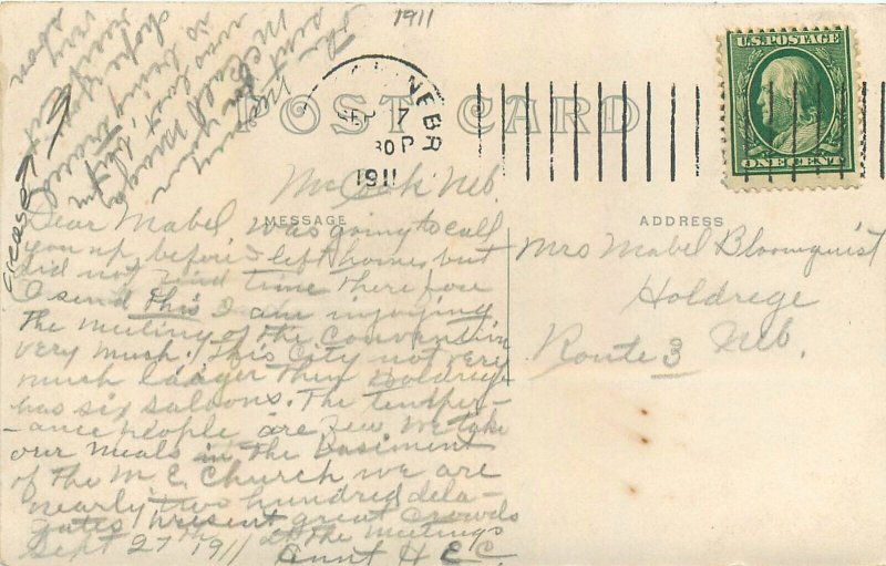 Postcard RPPC 1911 Nebraska McCook Republican River 23-12538