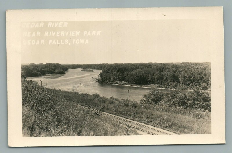 CEDAR FALLS IA NEAR RIVERVIEW PARK ANTIQUE REAL PHOTO POSTCARD RPPC