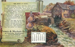 Postcard 1911 Bank Advertising Calendar Washington Centralia 23-11224