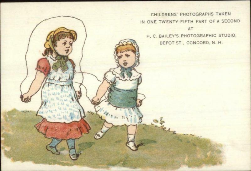 Children's Photographer Adv Depot St. Concord NH Trade Card c1890s