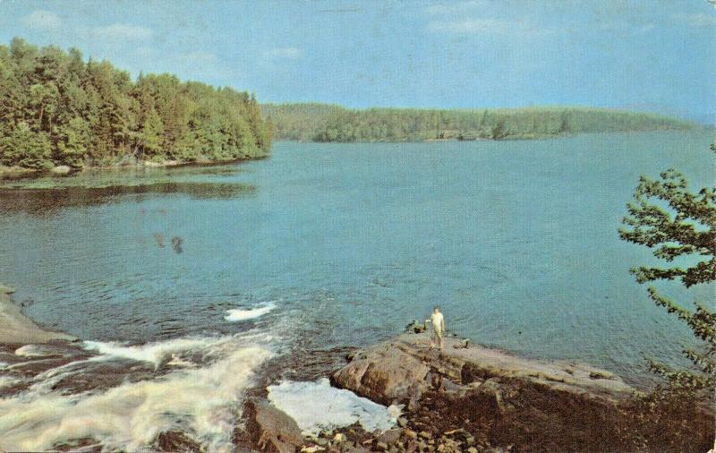 TUPPER LAKE ADIRONDACK MTS NEW YORK-BOG RIVER FALLS POSTCARD