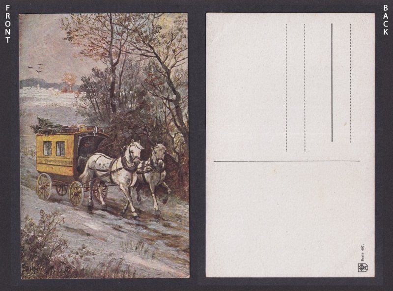 Vinatga postcard GERMANY, Horse drawn carriage