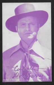 ARCADE CARD Cowboy Entertainer Don Barry