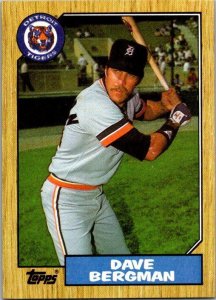 1987 Topps Baseball Card Dave Bergman Detroit Tigers sk13747