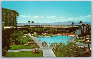 Las Vegas Nevada~Stardust Resort Hotel Swimming Pool Scene~Vintage Postcard