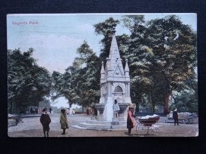 London REGENTS PARK Water Fountain c1907 Postcard