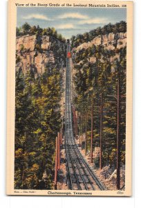 Chattanooga Tennessee TN Postcard 1930-1950 Look Out Mountain Incline Tracks
