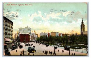 Madison Square Street View Trollies New York City NY 1908 DB Postcard R4