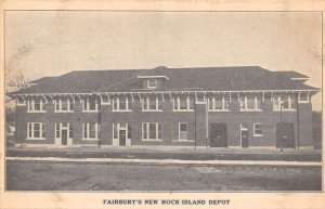 Fairbury Nebraska New Rock Island Depot Train Station Vintage Postcard AA43122