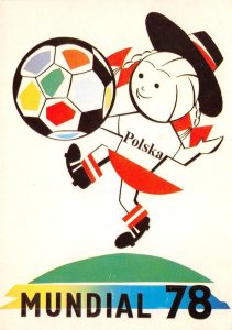 MUNDIAL 78 Polska Football Fútbol Soccer FIFA World Cup Rare Vintage Postcard
