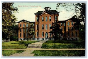 1910 Exterior Entrance Penn College Building Oskaloosa Iowa IA Unposted Postcard