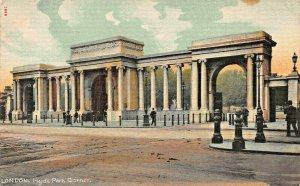 LONGON ENGLAND~HYDE PARK CORNER~TINTED PHOTO POSTCARD