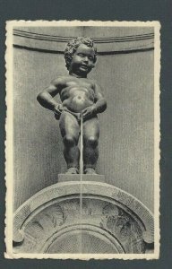 1956 Real Photo Post Card Belgium Statue Of Cherub