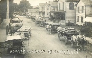 1912 Elmer New Jersey Potato Market Farming Wagon Occupation RPPC Postcard