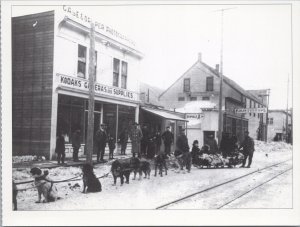 Skagway AK Dog Team Case & Draper Photo Store Large Reproduction Postcard H27