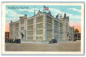 1941 Oklahoma City High School Building Cars Oklahoma City OK Vintage Postcard