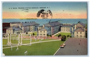 1942 US Naval Training Station Barracks Newport Rhode Island RI Vintage Postcard