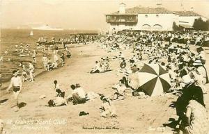 CA, San Francisco, California, Yacht Club, Beach Scene, RPPC, Zan No. 489