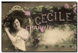 Old Postcard Fancy Cecile Surname