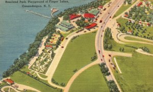 Vintage Postcard Roseland Park Playground Of Finger Lakes Canandaigua New York