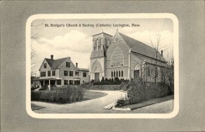 Lexington Massachusetts St Bridgets Church Rectory c1900-20s Vintage Postcard