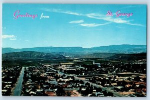 1960 St. George Utah Postcard Birdseye View Picturesque City Southern Parks