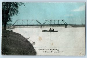 Independence Iowa Postcard Central Railroad Bridge Exterior 1910 Vintage Antique