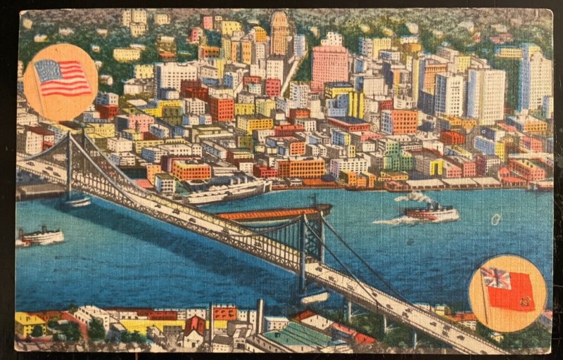 Vintage Postcard 1960 Ambassador Bridge, Detroit to Canada, MIchigan (MI)