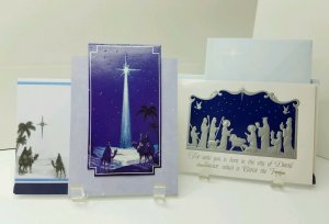 Nativity Scene Christmas Cards VFW & American Legion  Lot of 4
