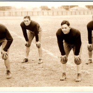 1926-27 Henryetta OK RPPC East Central Football Team Coaches Real Photo Okla A62