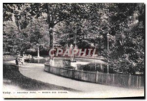 Postcard Old New Vichy Swan Pond Park