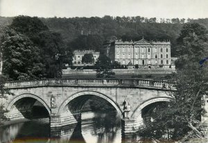 England Postcard Chatsworth mansion estate and bridge view
