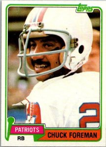 1981 Topps Football Card Chuck Foreman New England Patriots sk10387
