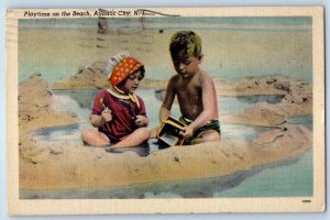 1946 Children Playtime On The Beach Atlantic City New Jersey NJ Vintage Postcard
