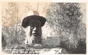 J9/ Big Bend Highway B.C. Canada RPPC Postcard c1910 Wooden Head Stump255