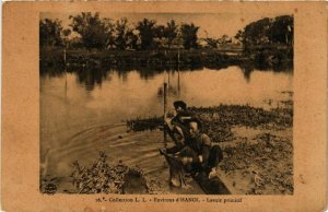 CPA AK INDOCHINA Environs d'Hanoi Lavoir primitif VIETNAM (957565)