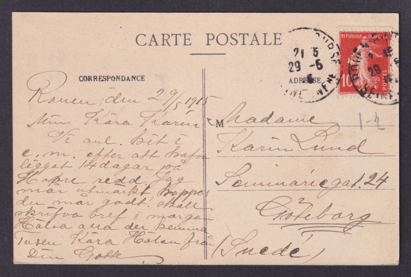 FRANCE, Postcard RPPC, Rouen, General view