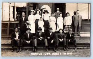 Horton Iowa IA Postcard RPPC Photo General Store Workers 1910 Antique Posted