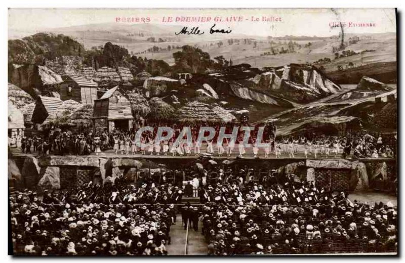 Postcard Old Theater Beziers The first sword ballet