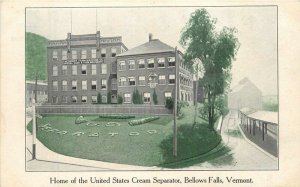 Vermont Bellow Falls C-1910 Factory Industry US Cream Separator Postcard 22-8330