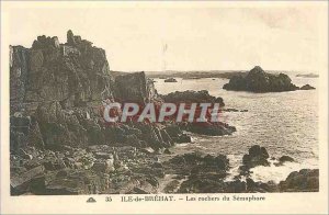 Postcard Old Island Brehat Rochers du Semaphore