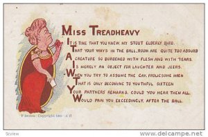 MIss Treadheavy Poem, Snotty older woman in red cocktail dress, 00-10s