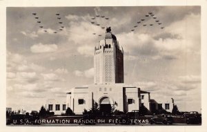U S ARMY AIR FORCE FORMATION RANDOLPH FIELD TEXAS~1940s REAL PHOTO POSTCARD