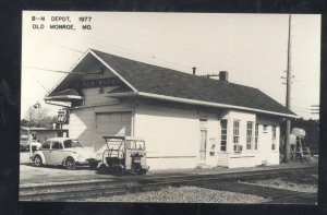 RPPC OLD MONROE MISSOURI RAILROAD DEPOT VOLKSWAGEN REAL PHOJTO POSTCARD