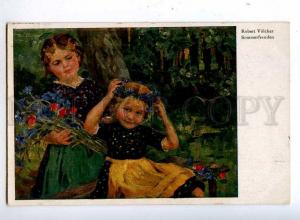 190124 SUMMER Girs w/ Flowers by Robert VOLCKER Vintage PC