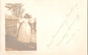 African American RPPC Identified Missionary Meeting Postcard